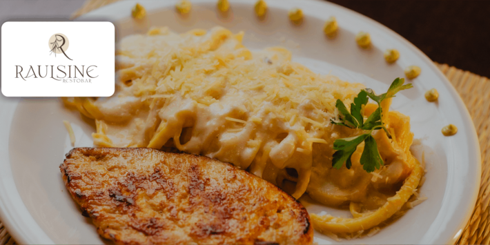 Raulsine Restobar – Talharim ao Molho Quatro Queijos + Proteína – OFERTA EM DOBRO